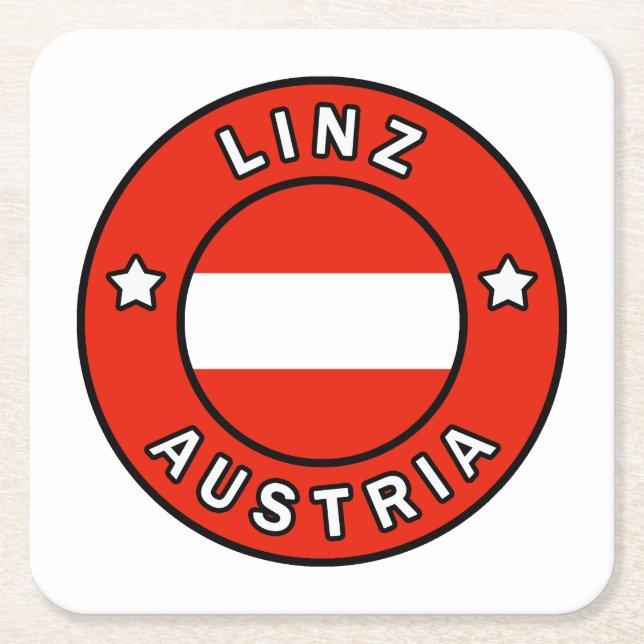 Posavasos Cuadrado De Papel Linz Austria (Anverso)