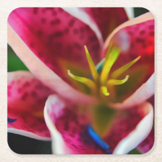 Posavasos Cuadrado De Papel Lirio rosa
