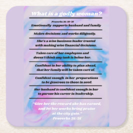 Posavasos Cuadrado De Papel Lista De Mujeres Ricas De Proverbios 31