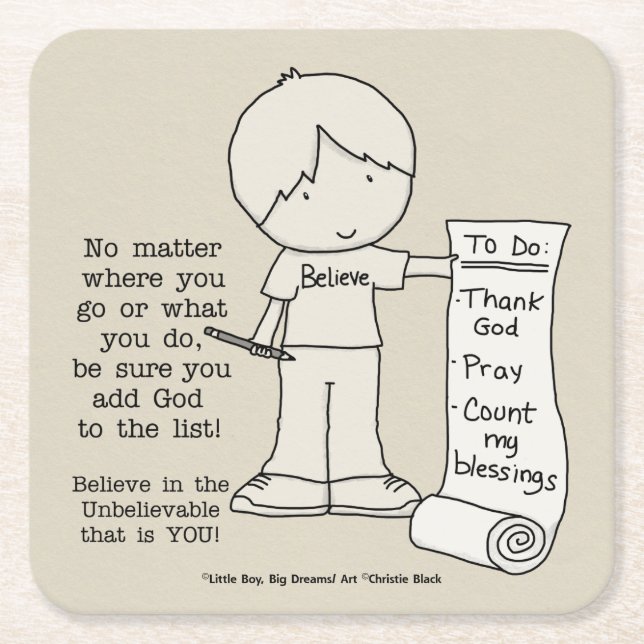 Posavasos Cuadrado De Papel Lista de tareas pendientes (Anverso)