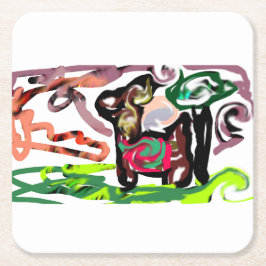 Posavasos Cuadrado De Papel Llama Lazy