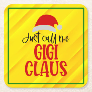 Posavasos Cuadrado De Papel Llámame Gigi Claus-56374