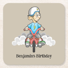 Posavasos Cuadrado De Papel Llamar a todos los motociclistas