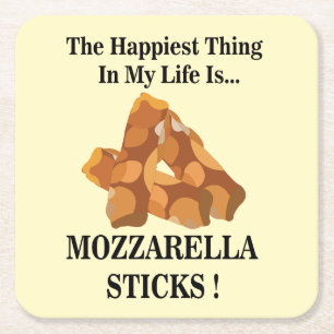 Posavasos Cuadrado De Papel Lo Más Feliz De Mi Vida Es Mozzarella Sticks