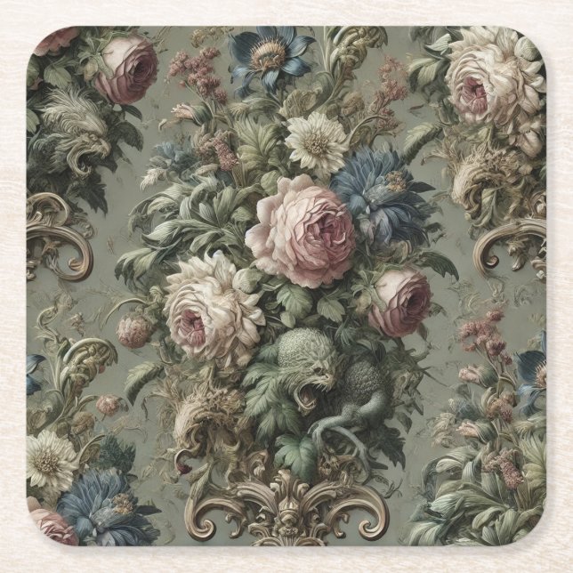 Posavasos Cuadrado De Papel Lo que yace bajo el florecimiento - victoriano gót (Anverso)