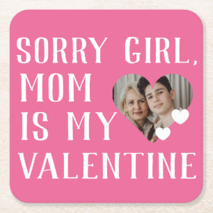Posavasos Cuadrado De Papel Lo siento Chicas Mamá es mi familia San Valentín s