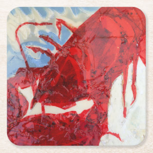Posavasos Cuadrado De Papel Lobster brillante de Maine