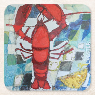 Posavasos Cuadrado De Papel Lobster Maine