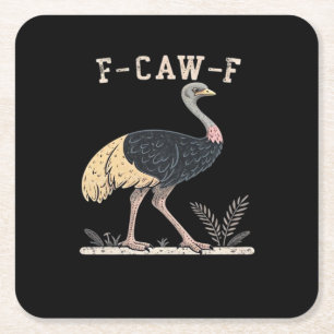 Posavasos Cuadrado De Papel Loco F-Caw-F Avestruz F-Caw-F Gallo Pájaro Cuervo 