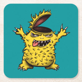 Posavasos Cuadrado De Papel Loco personaje malvado de Guay