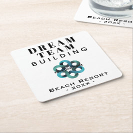 Posavasos Cuadrado De Papel Logo de Dream Team Building Company