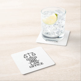 Posavasos Cuadrado De Papel Logo de la Oficina de Derecho Elegante