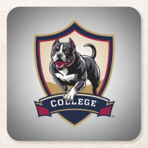 Posavasos Cuadrado De Papel Logo del PitBull College