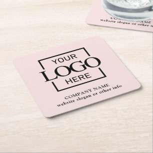Posavasos Cuadrado De Papel Logotipo Corporativo Personalizado de Marca Promoc