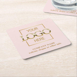 Posavasos Cuadrado De Papel Logotipo Corporativo Personalizado de Marca Promoc