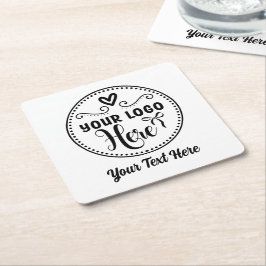Posavasos Cuadrado De Papel Logotipo de estilo personalizado Marca Personaliza