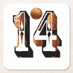 Posavasos Cuadrado De Papel Logotipo de imagen de jugadores de baloncesto núme