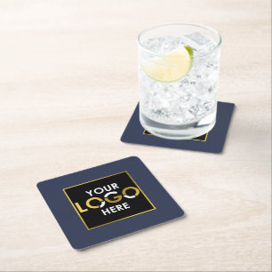 Posavasos Cuadrado De Papel Logotipo de negocio personalizado aquí Promocional