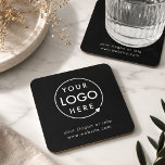 Posavasos Cuadrado De Papel Logotipo | Empresa Corporativa Compañía Minimalist<br><div class="desc">Una simple plantilla empresarial negra personalizable en un estilo minimalista moderno que se puede actualizar fácilmente con el logotipo y el texto de su empresa. Si necesita ayuda para personalizar este producto,  por favor contácteme usando el botón de mensaje abajo y estaré encantado de ayudar.</div>