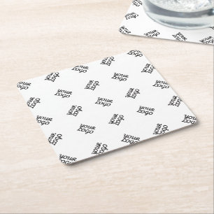 Posavasos Cuadrado De Papel Logotipo empresarial alterno o patrón de imagen