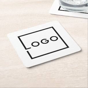 Posavasos Cuadrado De Papel Logotipo empresarial personalizado