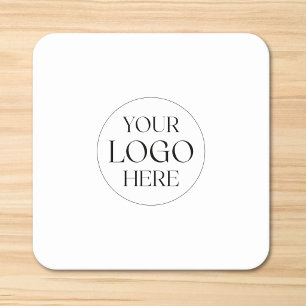 Posavasos Cuadrado De Papel Logotipo Empresarial Personalizado Simple