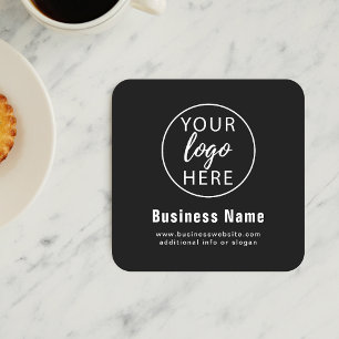 Posavasos Cuadrado De Papel Logotipo Empresarial Personalizado Simple