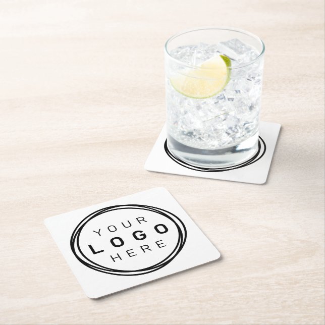 Posavasos Cuadrado De Papel Logotipo para empresas personalizados (In situ)