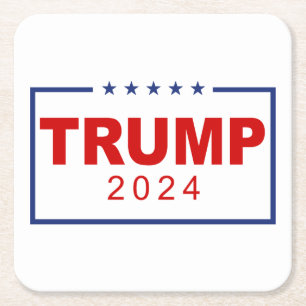 Posavasos Cuadrado De Papel Logotipo Rectangle clásico de Trump 2020
