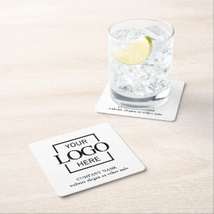 Posavasos Cuadrado De Papel Logotipos Corporativos Personalizados Promocionale