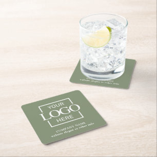 Posavasos Cuadrado De Papel Logotipos Corporativos Personalizados Promocionale