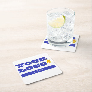Posavasos Cuadrado De Papel Logotipos personalizados para empresas en merchand