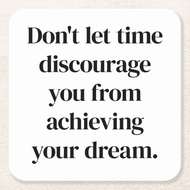 Posavasos Cuadrado De Papel Lograr su Papel de ensueño (Anverso)