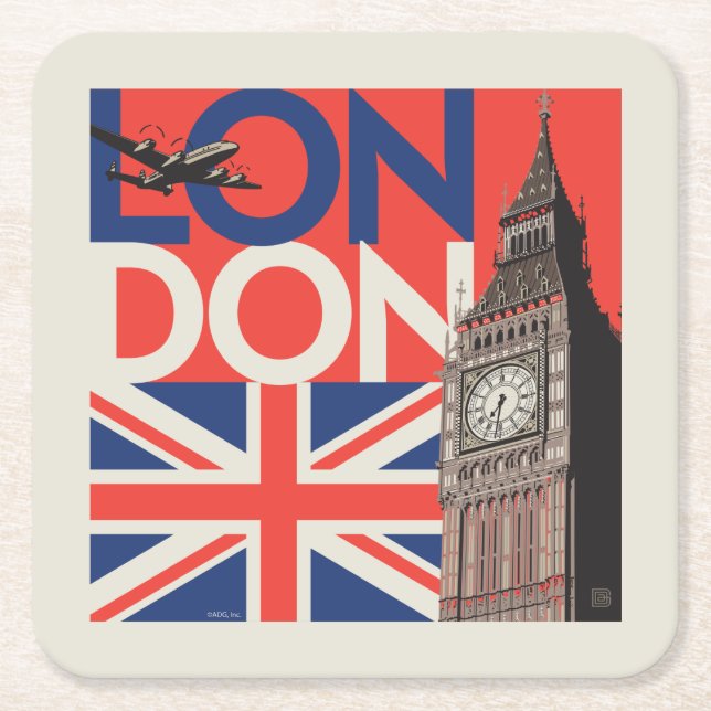 Posavasos Cuadrado De Papel London Big Ben | Inglaterra (Anverso)