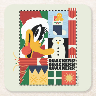 Posavasos Cuadrado De Papel LOONEY TUNES™ DAFFY DUCK™ Holiday Quackers