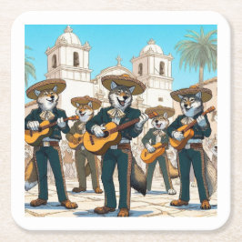 Posavasos Cuadrado De Papel Los Coyotes Mariachi