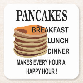 Posavasos Cuadrado De Papel Los Crepes Hacen Que Cada Hora Un Panqueque Feliz