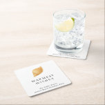 Posavasos Cuadrado De Papel Los Deseos Más Calurosos Playa Navidades Modernos<br><div class="desc">Modernas galerías de papel de Navidades con un diseño sencillo y divertido con una concha junto con el saludo "Warmest Wishes".</div>