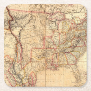 Posavasos Cuadrado De Papel Los Estados Unidos de América 12