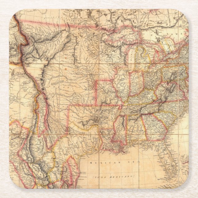 Posavasos Cuadrado De Papel Los Estados Unidos de América 12 (Anverso)