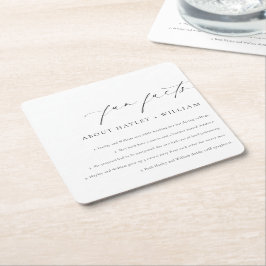 Posavasos Cuadrado De Papel Los hechos divertidos de Ellesmere Boda