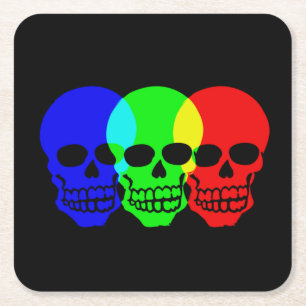 Posavasos Cuadrado De Papel Los Skulls