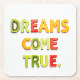Posavasos Cuadrado De Papel Los sueños se hacen realidad