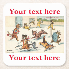 Posavasos Cuadrado De Papel Louis Wain