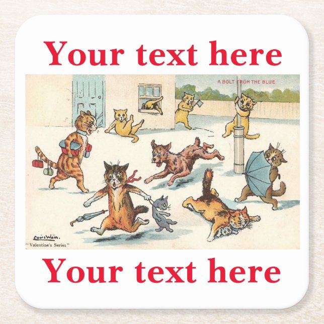 Posavasos Cuadrado De Papel Louis Wain (Anverso)