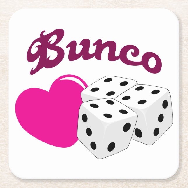 Posavasos Cuadrado De Papel Love Bunco (Anverso)
