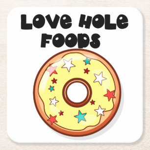 Posavasos Cuadrado De Papel Love Hole Foods