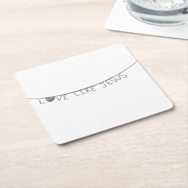 Posavasos Cuadrado De Papel Love Like Jesus (En perspectiva)
