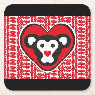 Posavasos Cuadrado De Papel LOVE MONKEY LOVE SPECIAL by Masanser