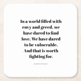 Posavasos Cuadrado De Papel Love quote